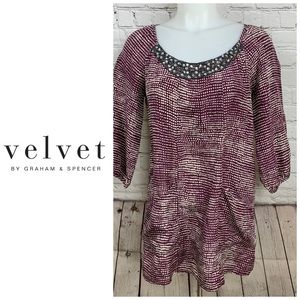 🚨Final Sale🚨Velvet Embellished Tribal Dress